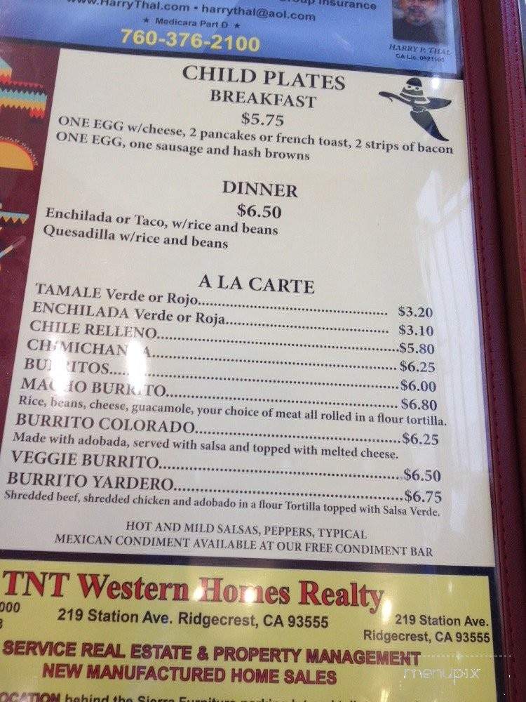 Bernardino's Taqueria - Lancaster, CA menu_pic