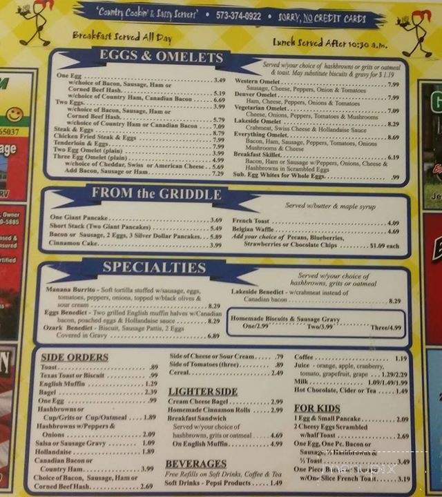 Val's - Laurie, MO menu_pic