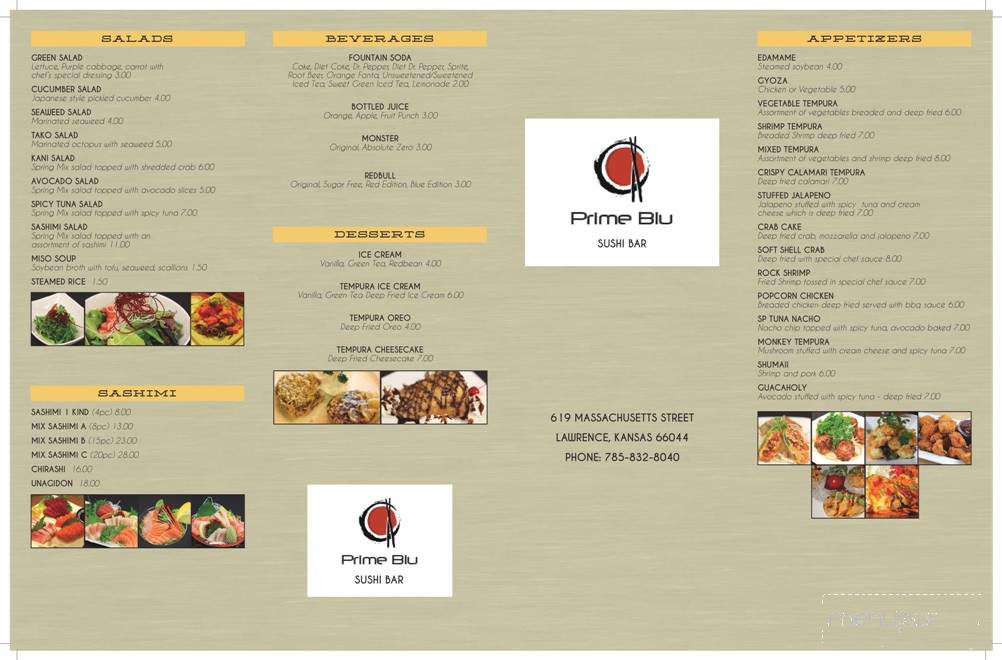 Prime Blu Sushi Bar - Lawrence, KS menu_pic