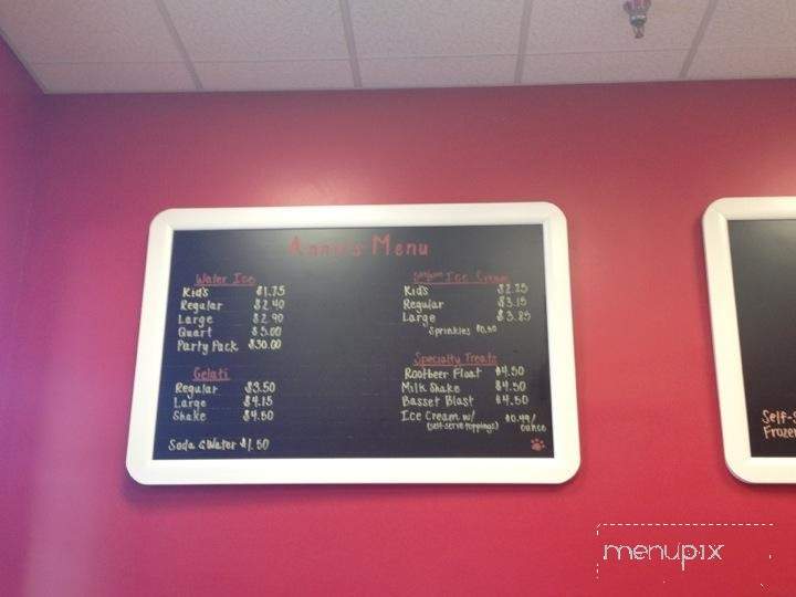 Annie's Frozen Yogurt & Water Ice - Lawrence Township, NJ menu_pic