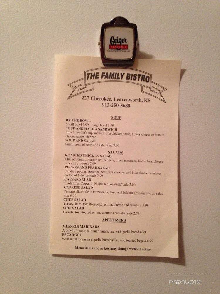 Family Bistro & Sushi - Leavenworth, KS menu_pic