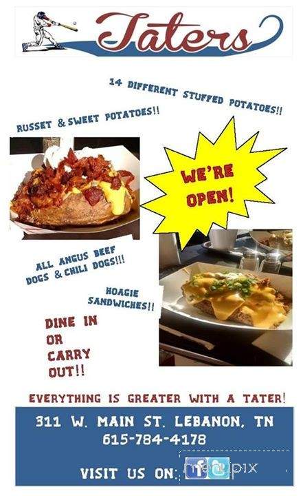 Taters - Lebanon, TN menu_pic