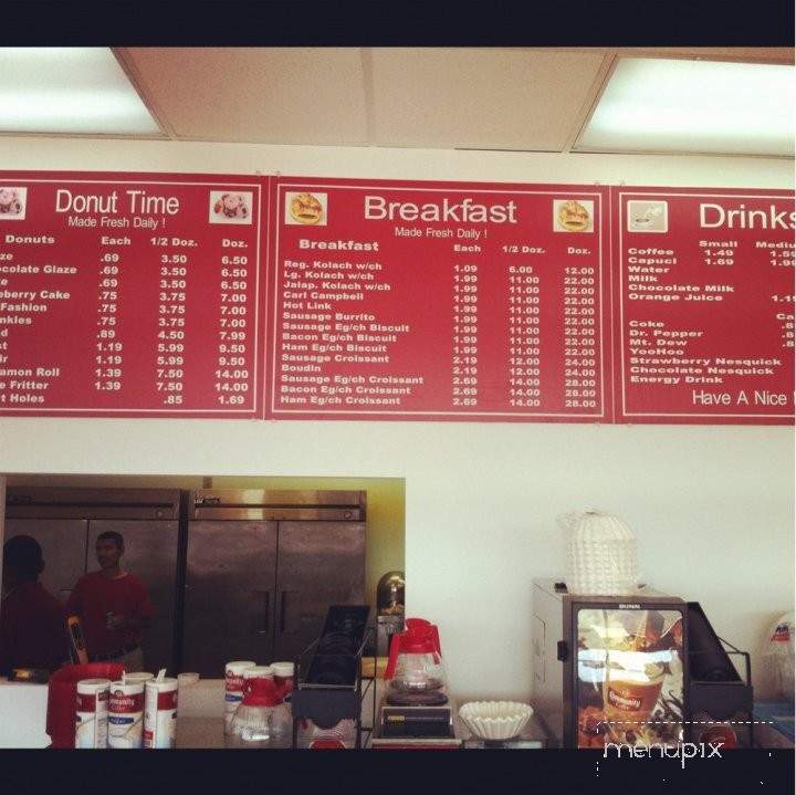 Donut Time - Lebanon, TN menu_pic