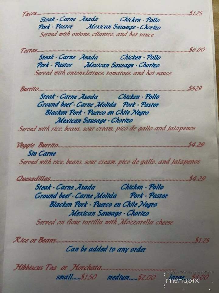 Speedy Burrito - Lebanon, TN menu_pic