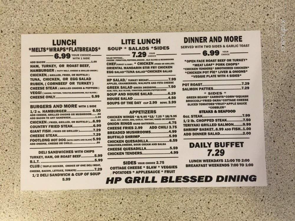 H P Grill - Leesburg, FL menu_pic