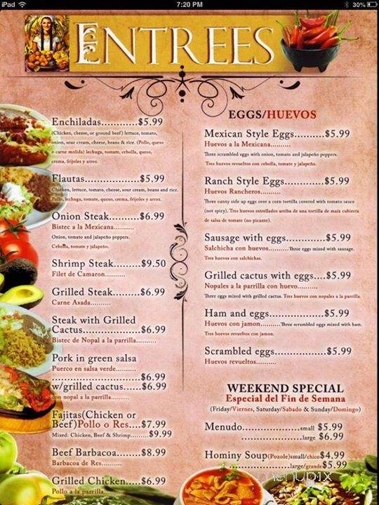 El Charro Mexican Restaurant - Lincoln, NE menu_pic