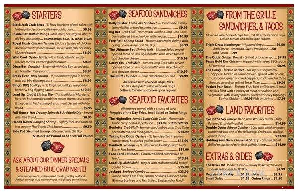 Lucky Lady Seafood Grille and Bar - Little River, SC menu_pic