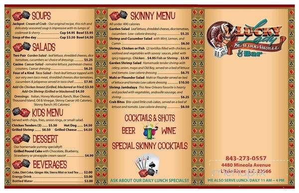 Lucky Lady Seafood Grille and Bar - Little River, SC menu_pic