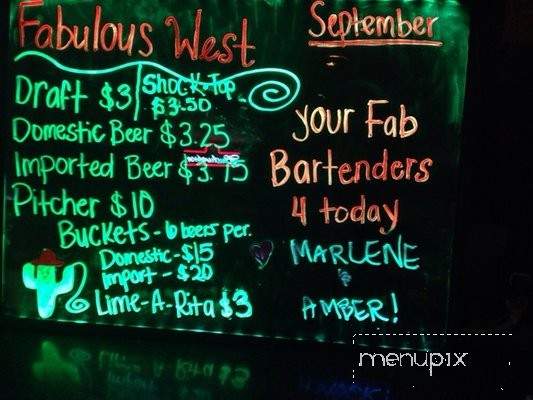 Fabulous West - Long Beach, CA menu_pic