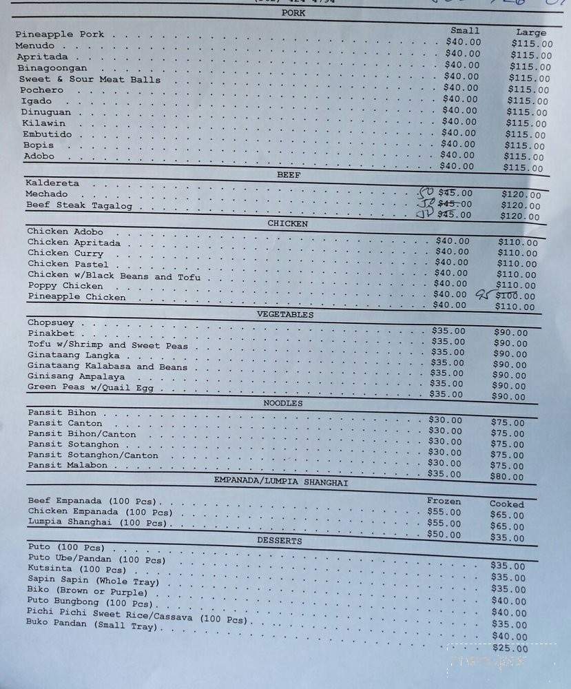 Tita Susan Fast Foods - Long Beach, CA menu_pic