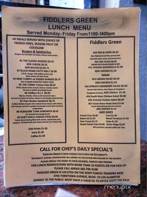 Fiddler's Green - Los Alamitos, CA menu_pic