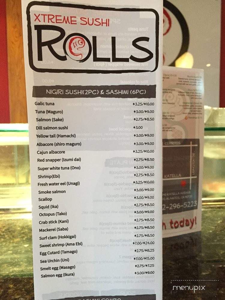 Xtreme Sushi Restaurant - Los Alamitos, CA menu_pic