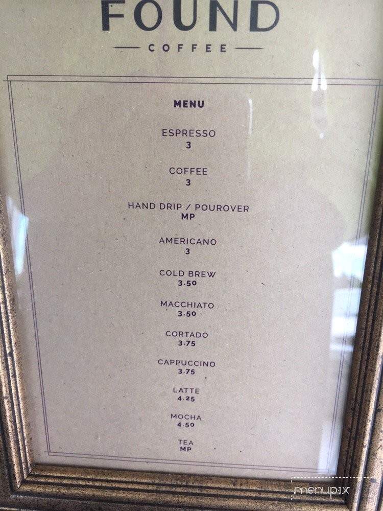 Found Coffee - Los Angeles, CA menu_pic