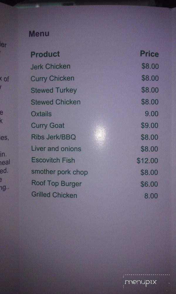 Roof Top Grill - Louisville, KY menu_pic