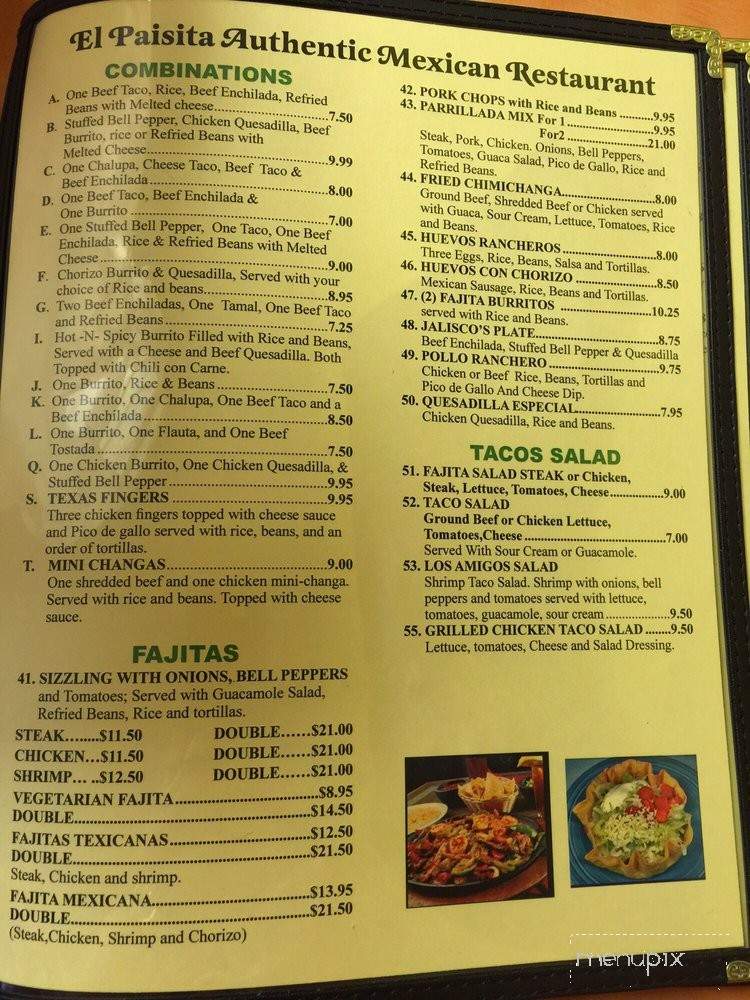 El Paisita - Loxley, AL menu_pic