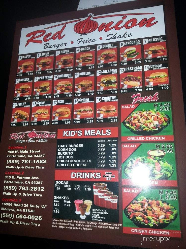 Red Onion - Madera, CA menu_pic