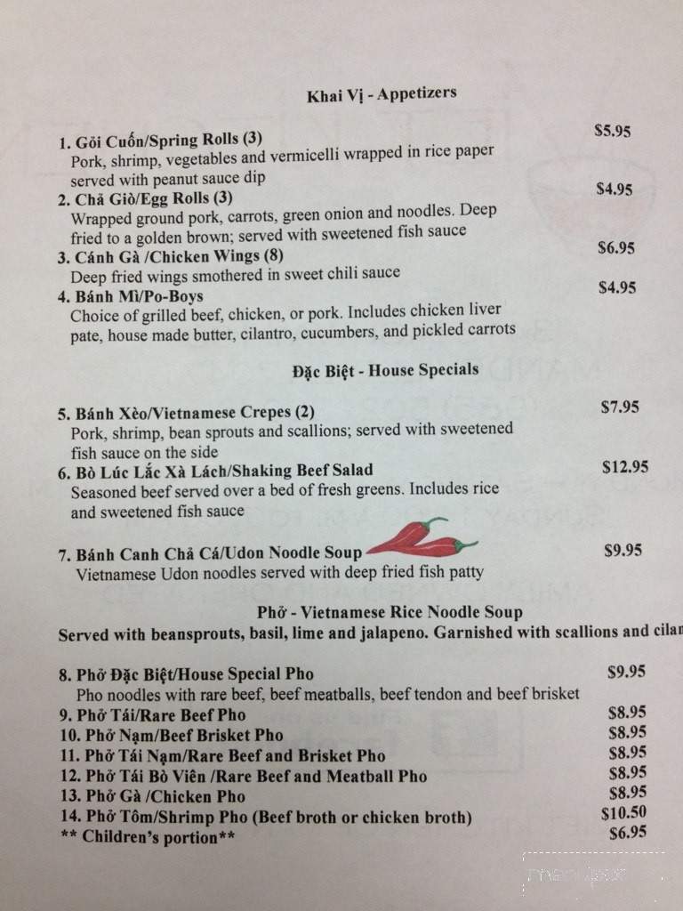 Viet Kitchen - Mandeville, LA menu_pic