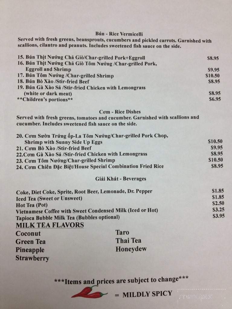 Viet Kitchen - Mandeville, LA menu_pic