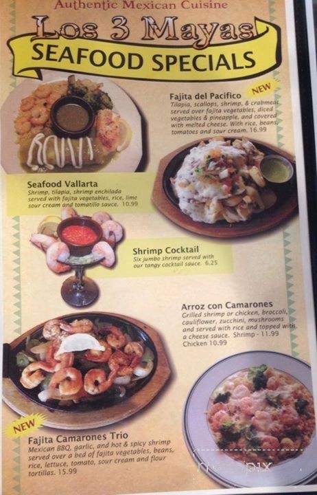 Los 3 Mayas - Mansfield, OH menu_pic