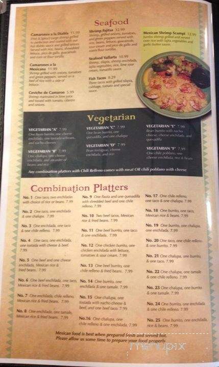 Los 3 Mayas - Mansfield, OH menu_pic