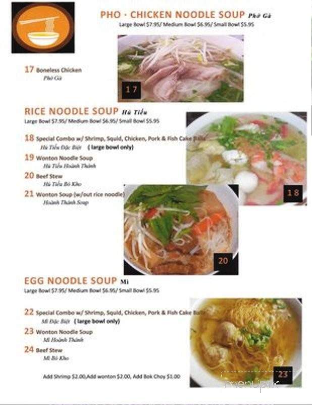 Saigon Town Noodle - Manteca, CA menu_pic