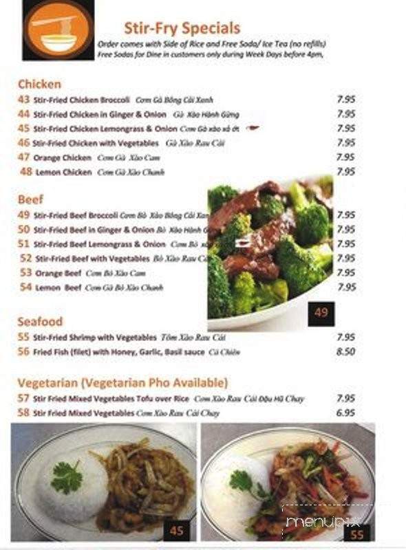 Saigon Town Noodle - Manteca, CA menu_pic