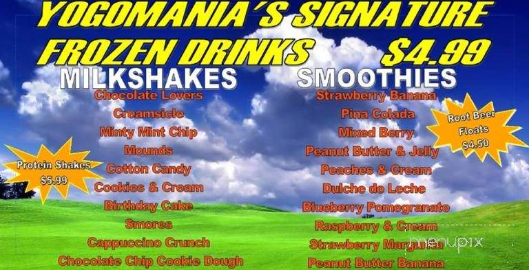 Yogomania - Medford, NY menu_pic