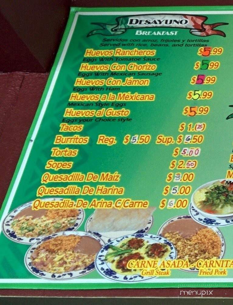 Rincon Tarasco - Menlo Park, CA menu_pic