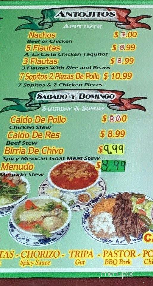 Rincon Tarasco - Menlo Park, CA menu_pic