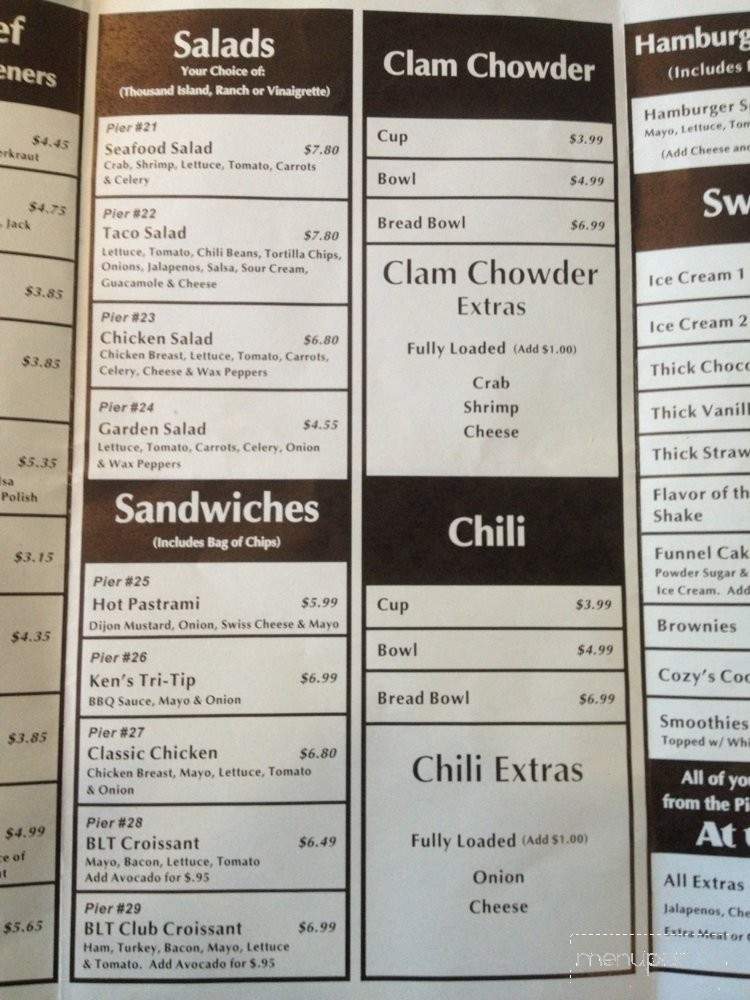 At the Pier - Merced, CA menu_pic