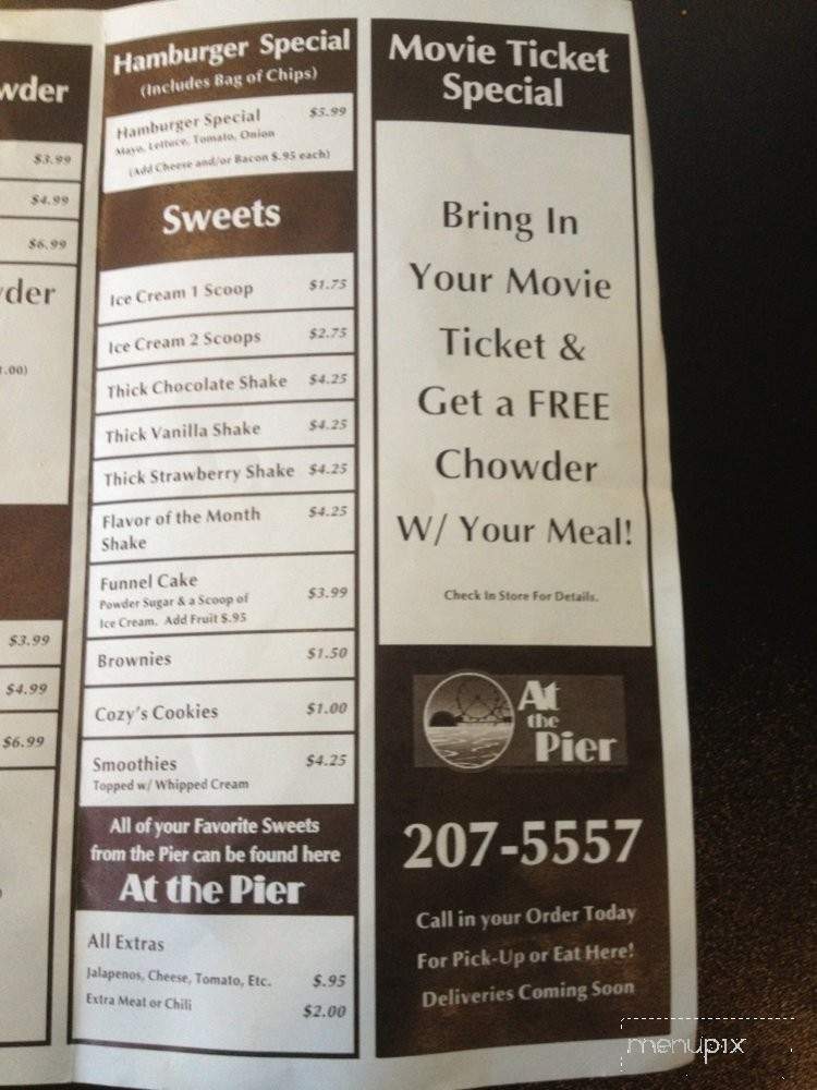 At the Pier - Merced, CA menu_pic