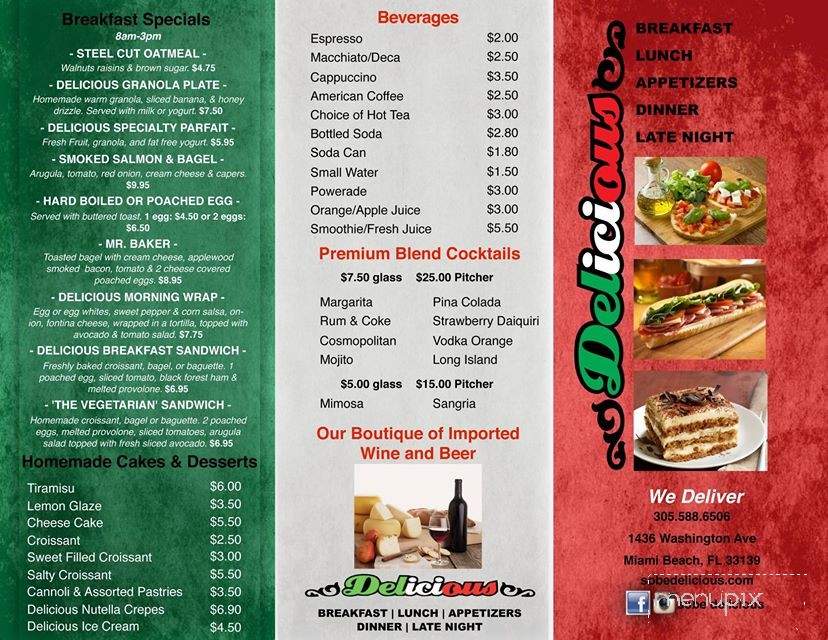 Sobe Delicious - Miami Beach, FL menu_pic