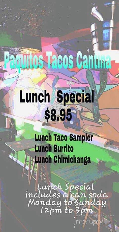 Paquitos Tacos Cantina - Miami Beach, FL menu_pic