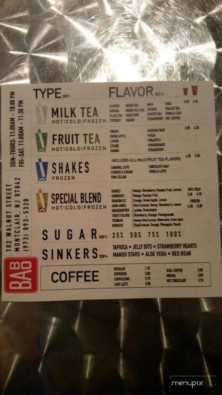 Babo Teahouse - Montclair, NJ menu_pic