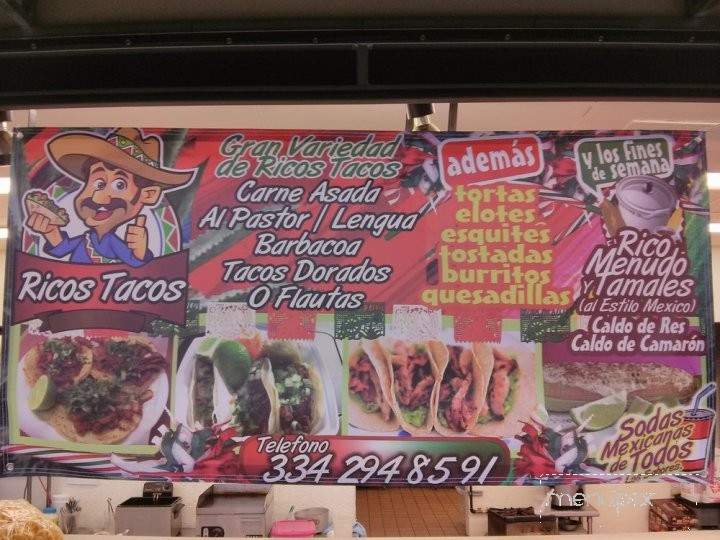 Ricos Tacos - Montgomery, AL menu_pic