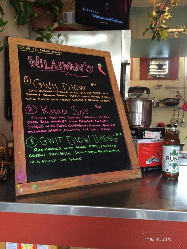 Wilaiwan's Kitchen - Montpelier, VT menu_pic