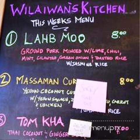 Wilaiwan's Kitchen - Montpelier, VT menu_pic