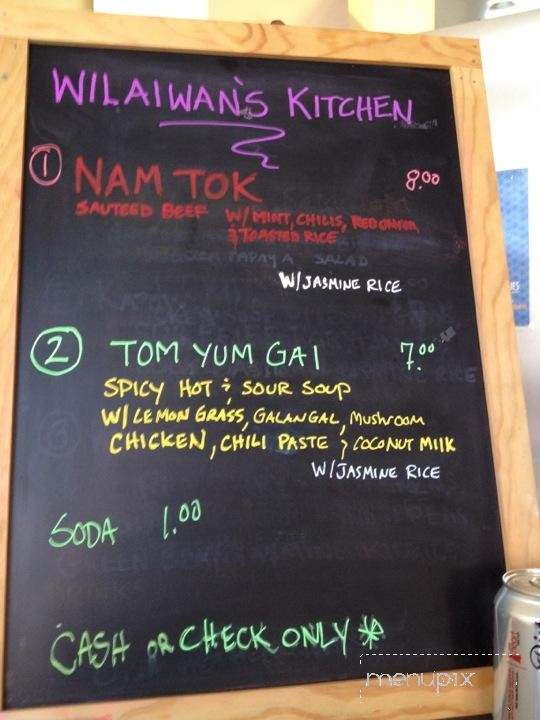 Wilaiwan's Kitchen - Montpelier, VT menu_pic