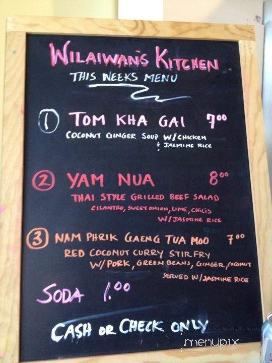 Wilaiwan's Kitchen - Montpelier, VT menu_pic
