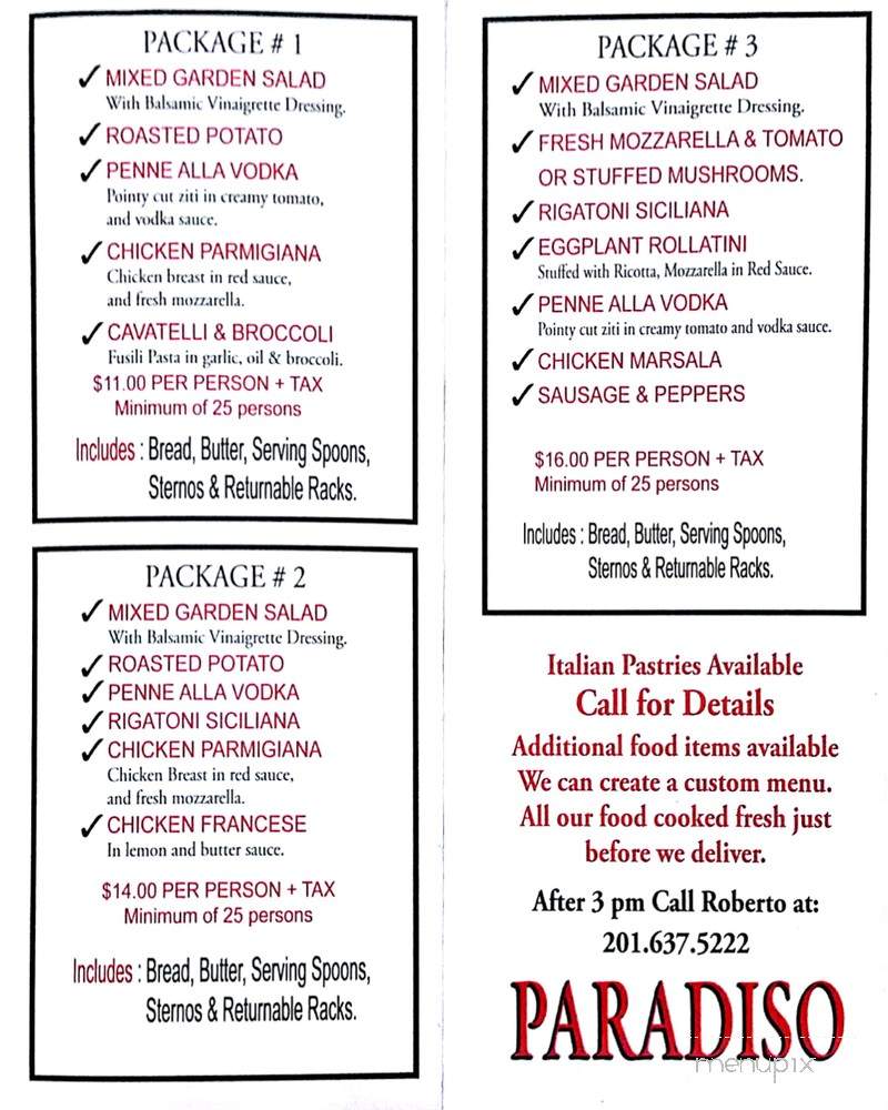 Paradiso Empire Deli & Cafe - Moonachie, NJ menu_pic