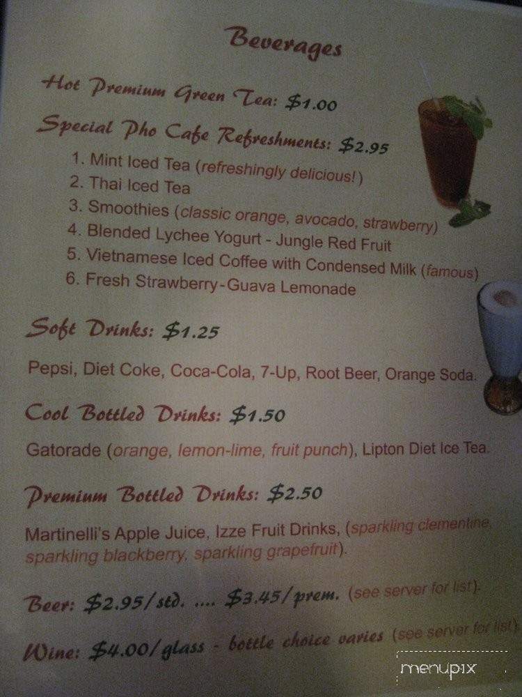 Simmering Pho Cafe - Morgan Hill, CA menu_pic
