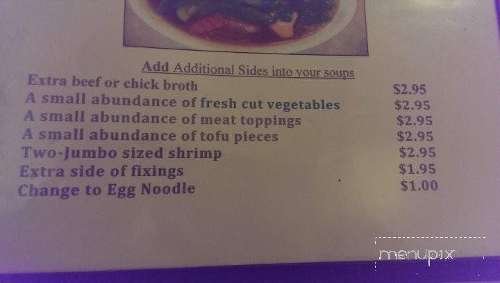 Simmering Pho Cafe - Morgan Hill, CA menu_pic