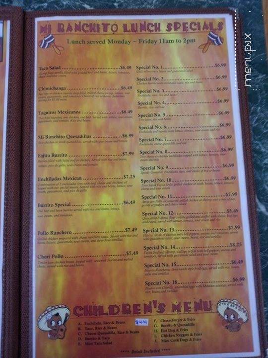 Mi Ranchito Mexican Restaurant - Moultrie, GA menu_pic