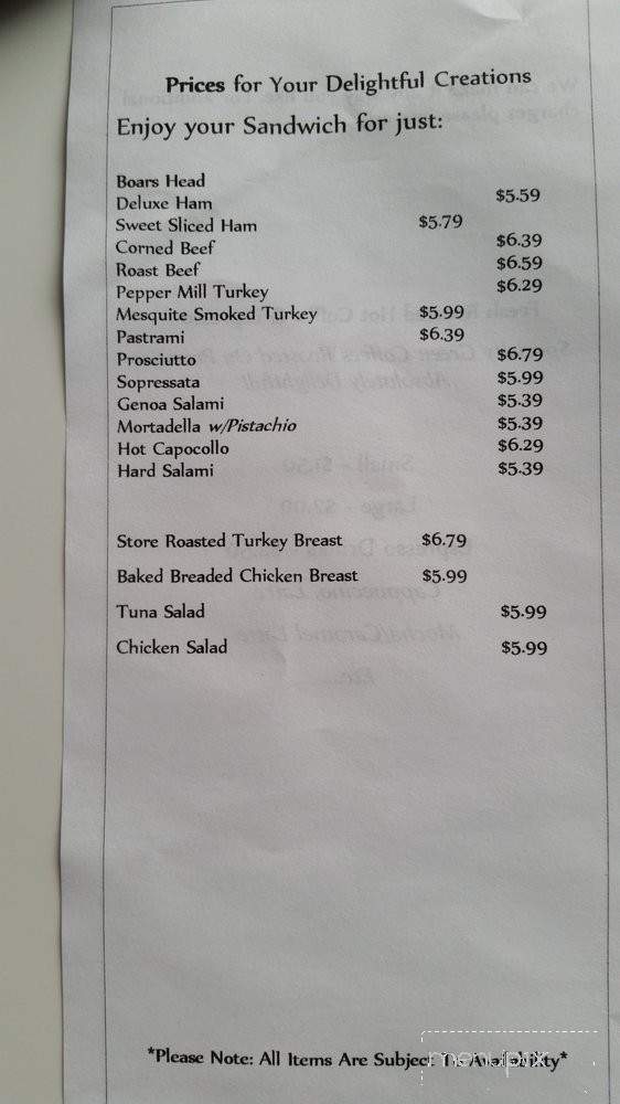 Flo's Deli - Mountain Top, PA menu_pic