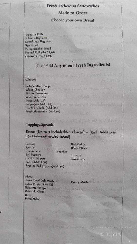 Flo's Deli - Mountain Top, PA menu_pic