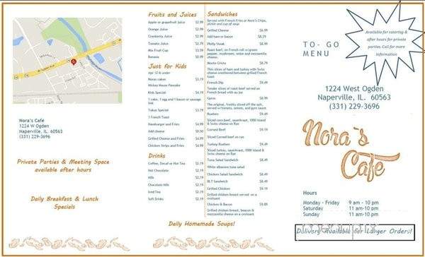 Nora's Cafe - Naperville, IL menu_pic