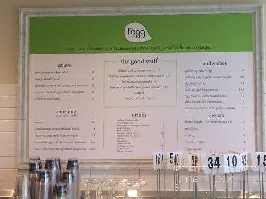 Fogg Cafe - Naples, FL menu_pic