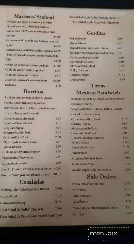 Cielito Lindo - Naples, FL menu_pic