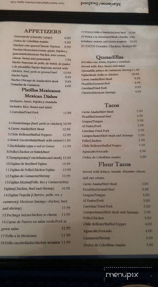 Cielito Lindo - Naples, FL menu_pic