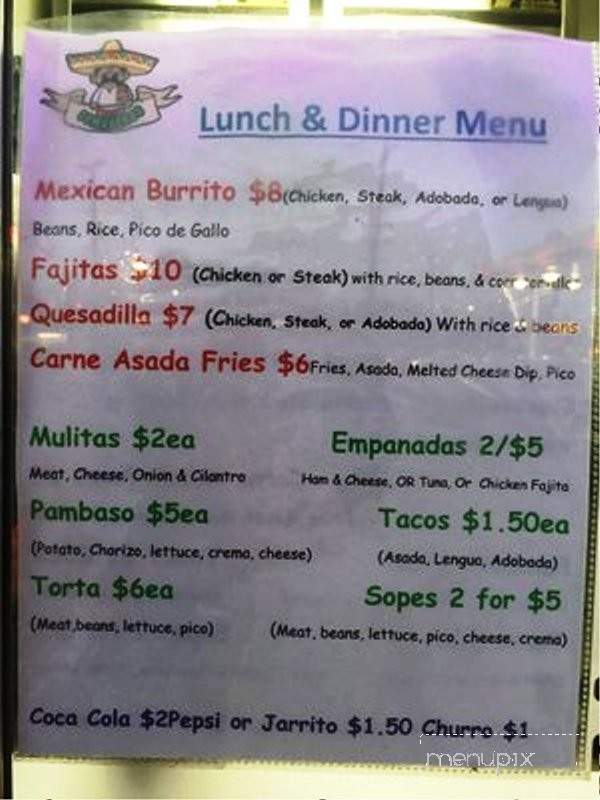 Mr. Sombrero's Foodtruck - Nashville, TN menu_pic